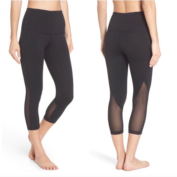 Zella Pants - NWT Zella High Waisted Crop with mesh